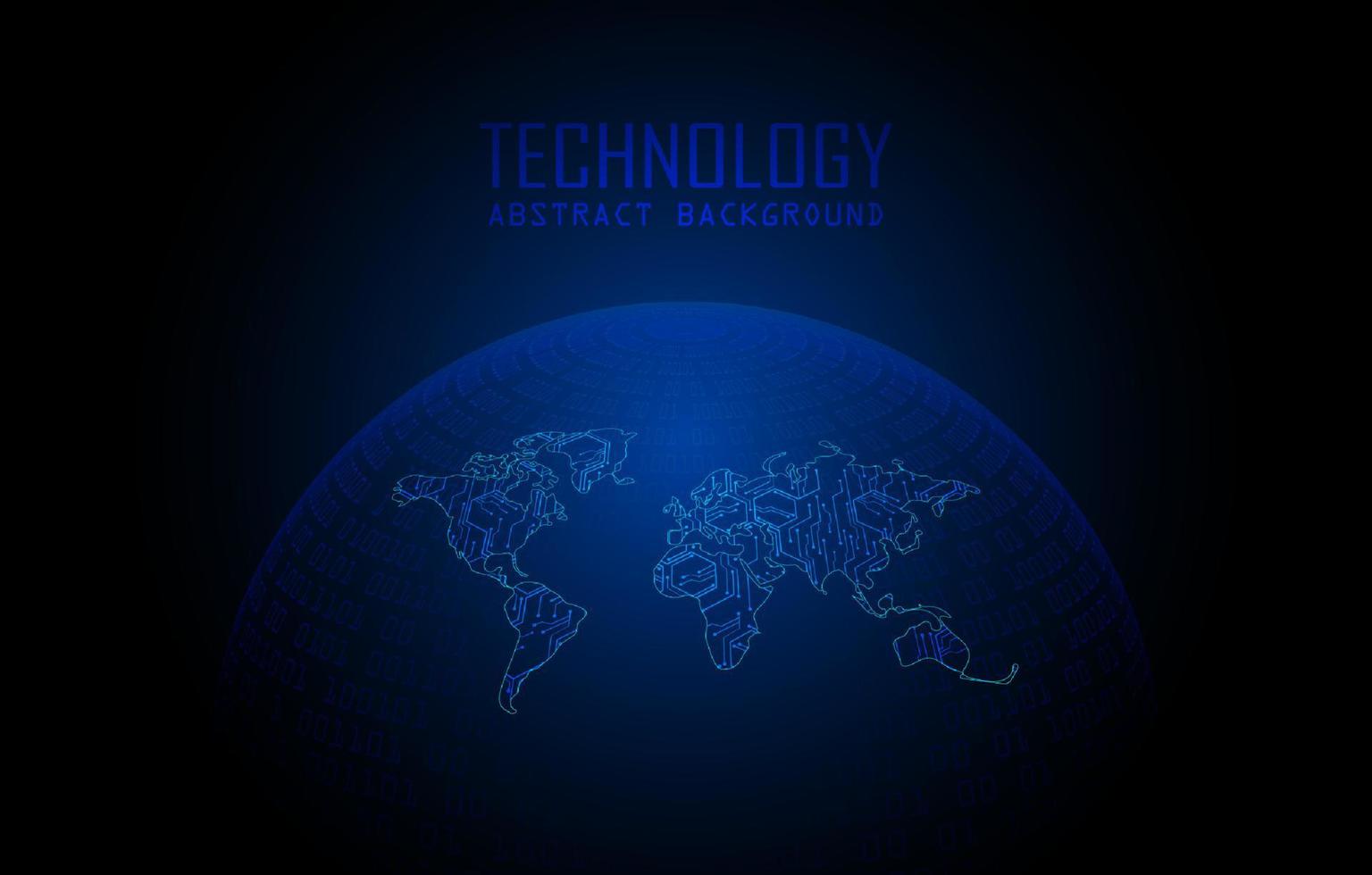 Modern World Map Holograph on Technology Background vector