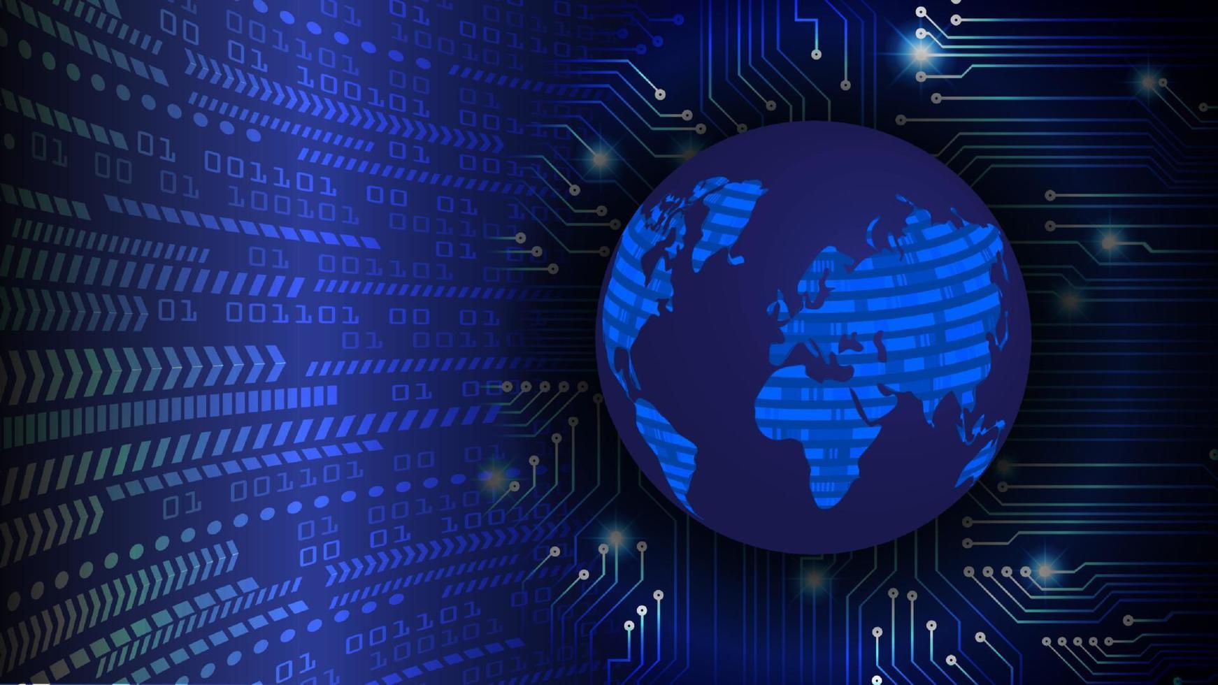 Modern World Map Holograph on Technology Background vector