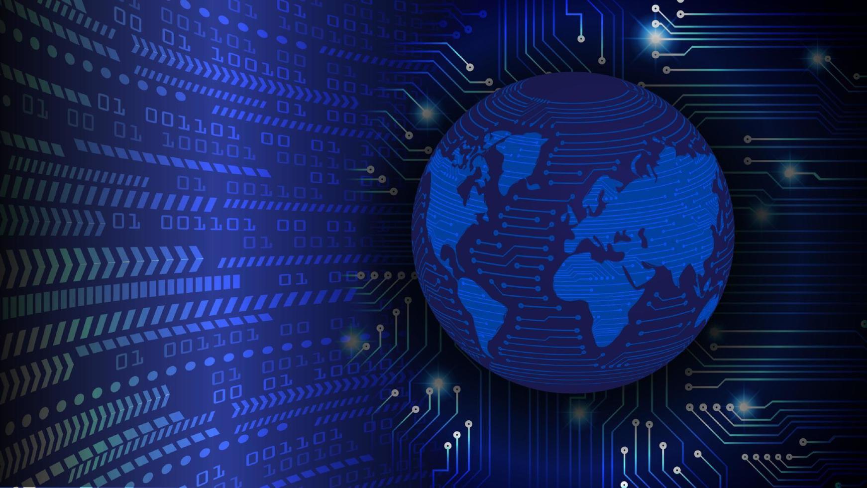 Modern World Map Holograph on Technology Background vector