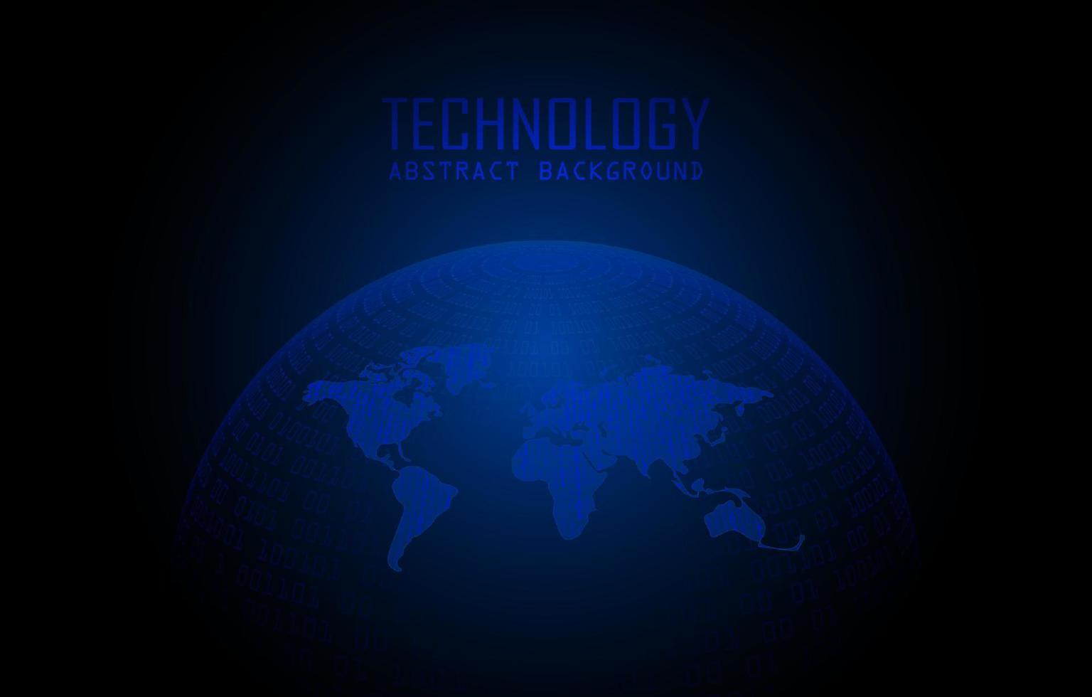 Modern World Map Holograph on Technology Background vector