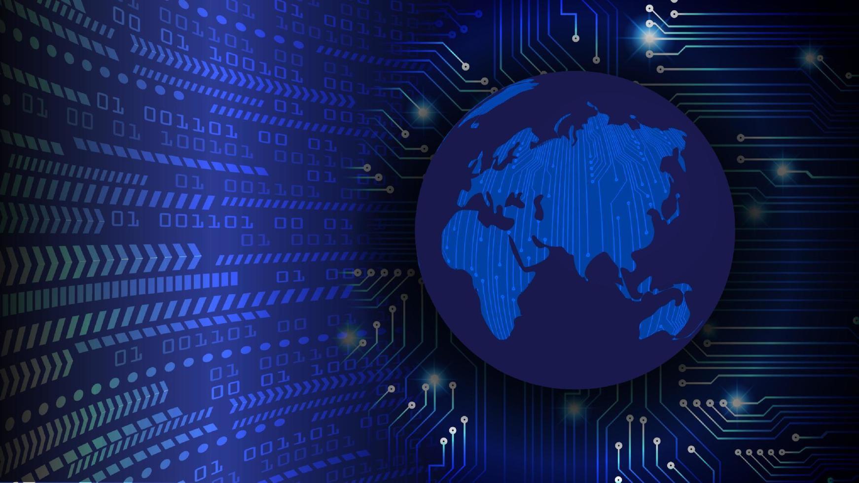 Modern World Map Holograph on Technology Background vector