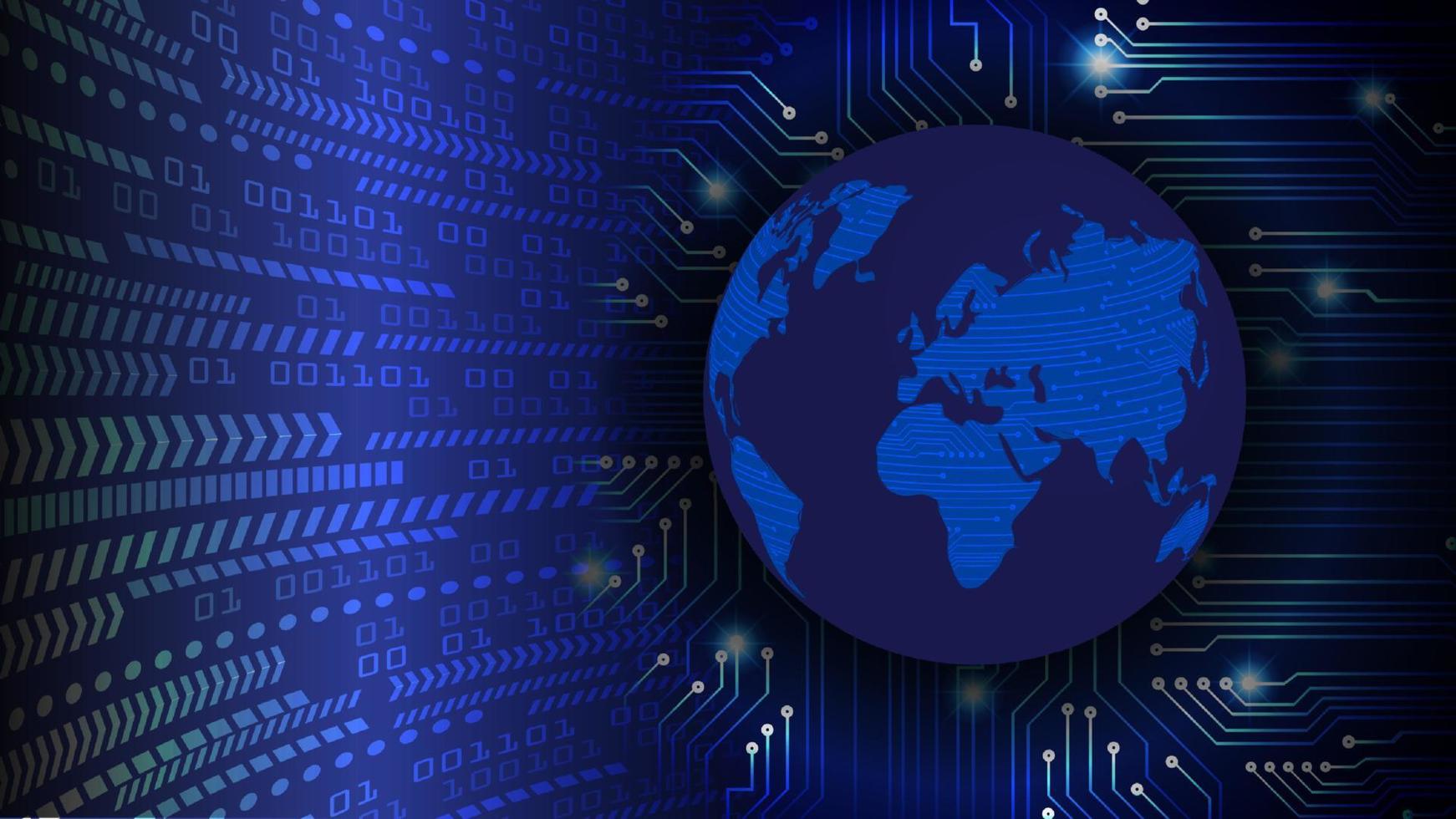 Modern World Map Holograph on Technology Background vector
