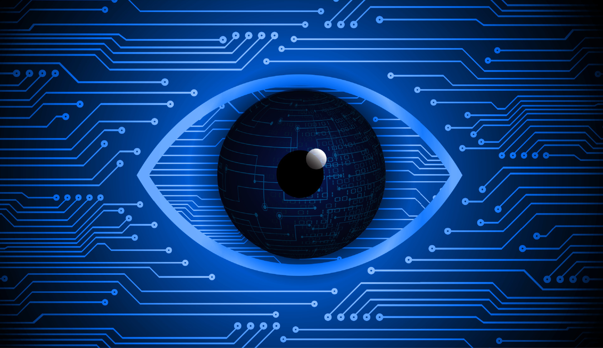 Modern Cybersecurity Technology Background with Eye 19610999 Vector Art ...