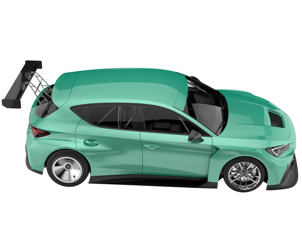 Race car isolated on transparent background. 3d rendering - illustration png