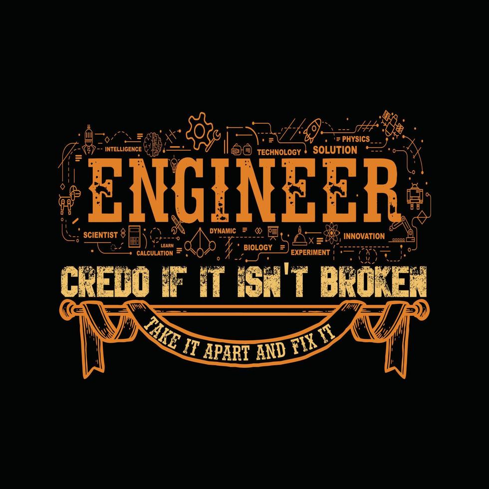 Mechanical Engineer T-shirt Design vector