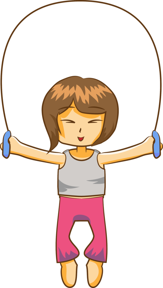 Kid jump rope workout png graphic clipart design