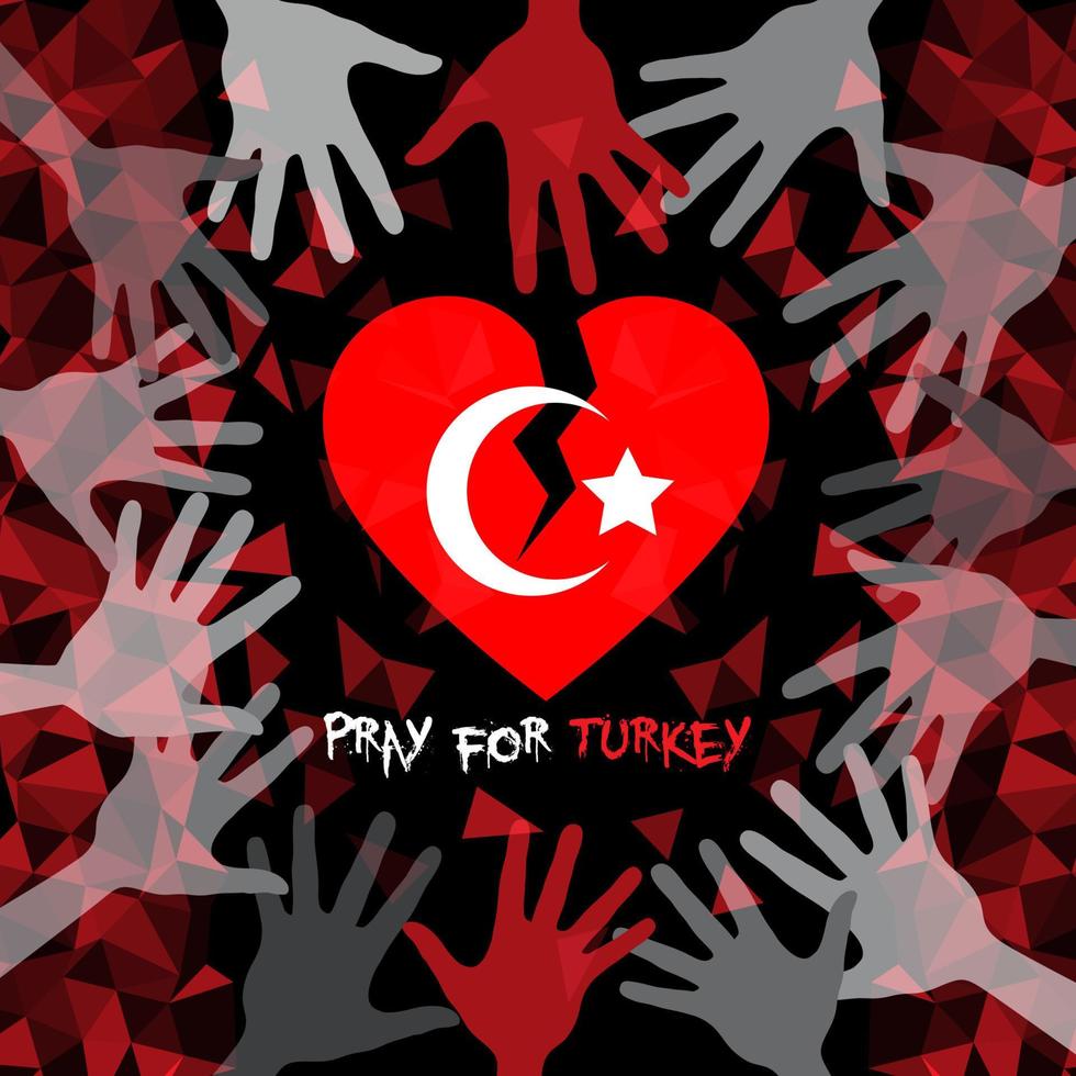 Pray for Turkey vector illustration. Vector illustration with the text asking prays due to a strong earthquake