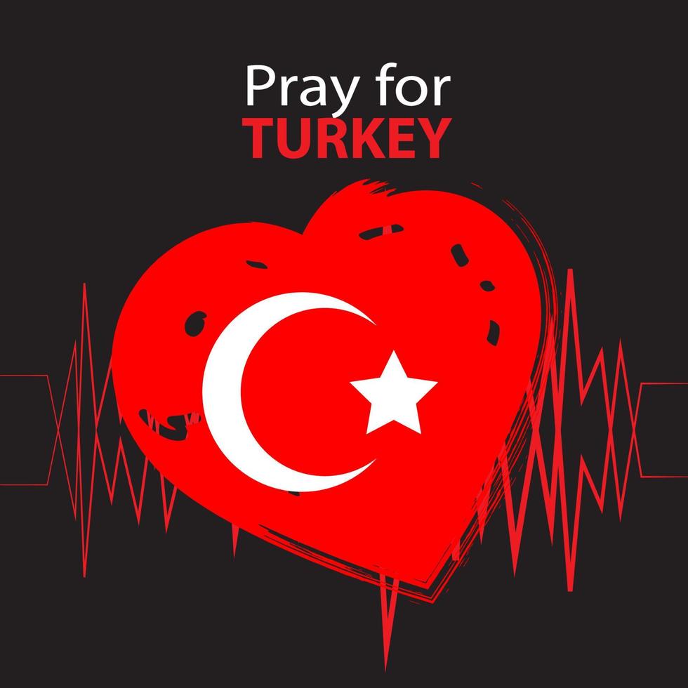 Pray for Turkey vector illustration. Vector illustration with the text asking prays due to a strong earthquake