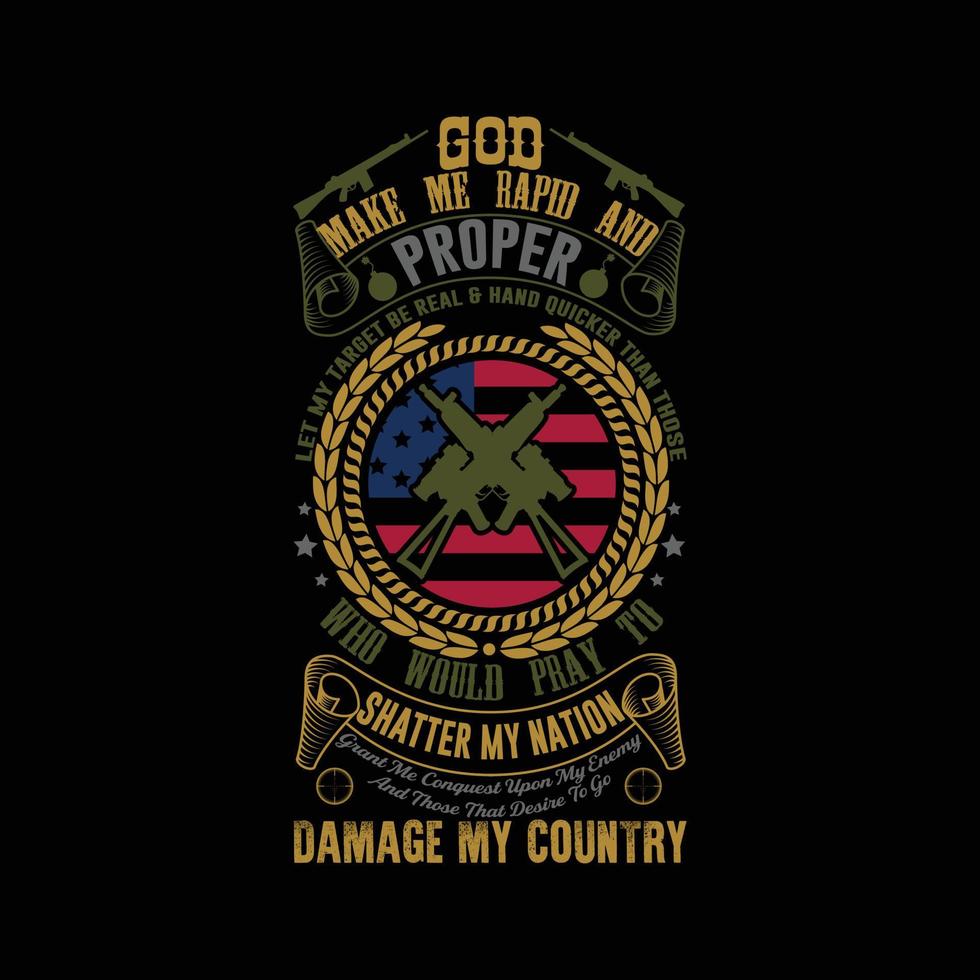 USA  Army T-shirt Design vector