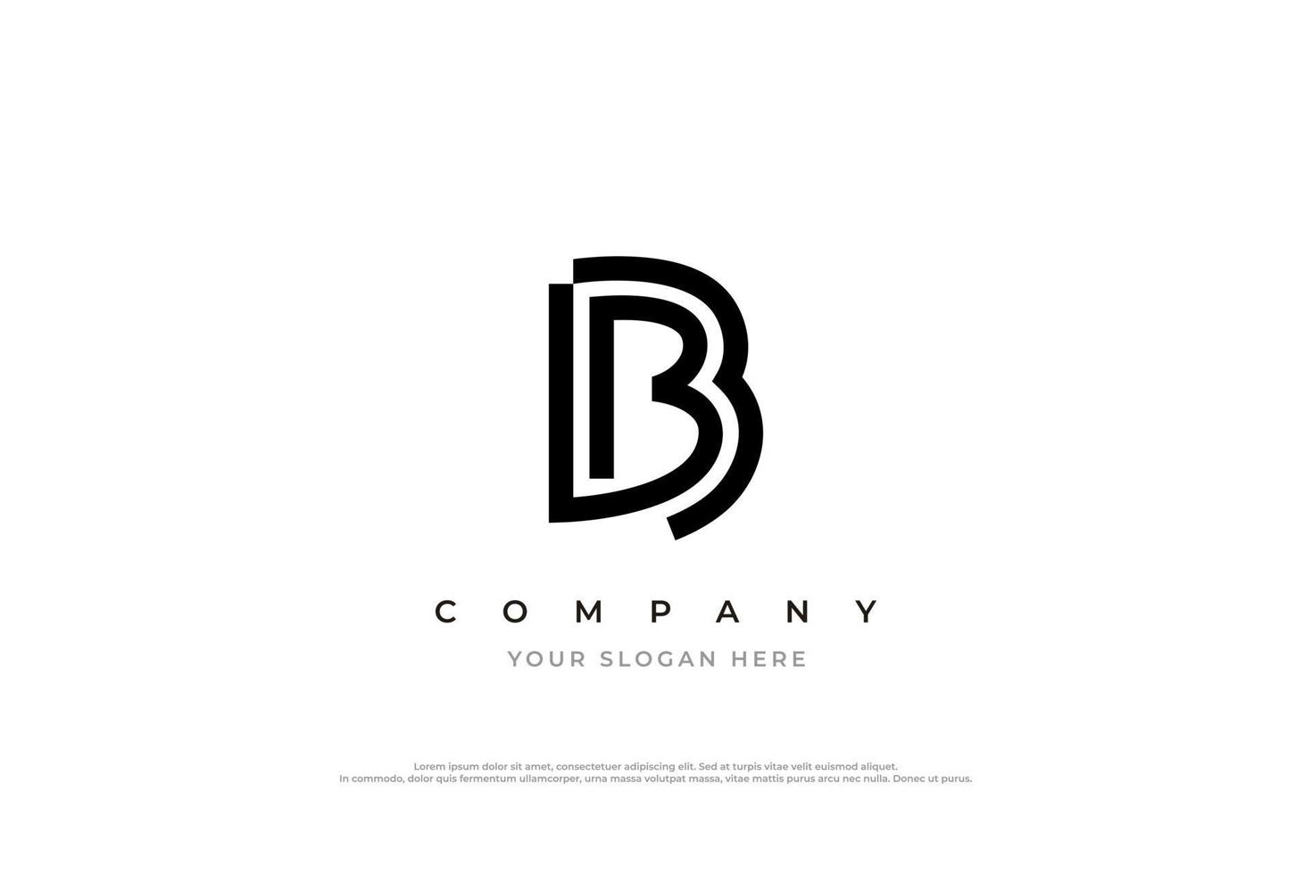 Initial Letter B Logo or BB Logo Design Vector Template