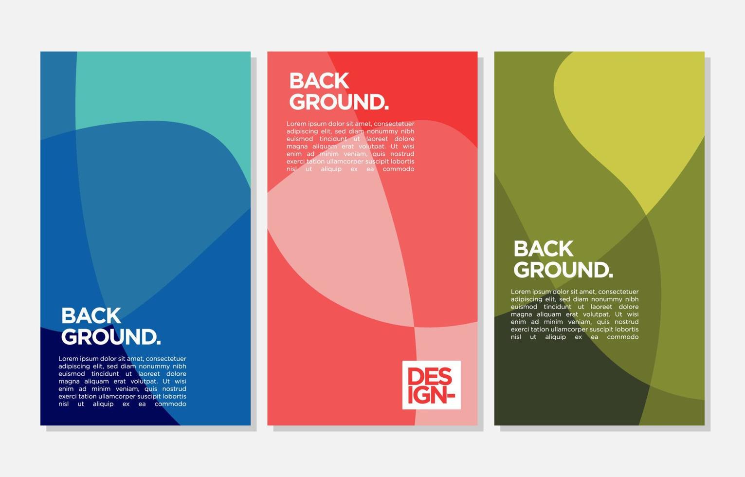set of multicolor vertical abstract wavy background vector