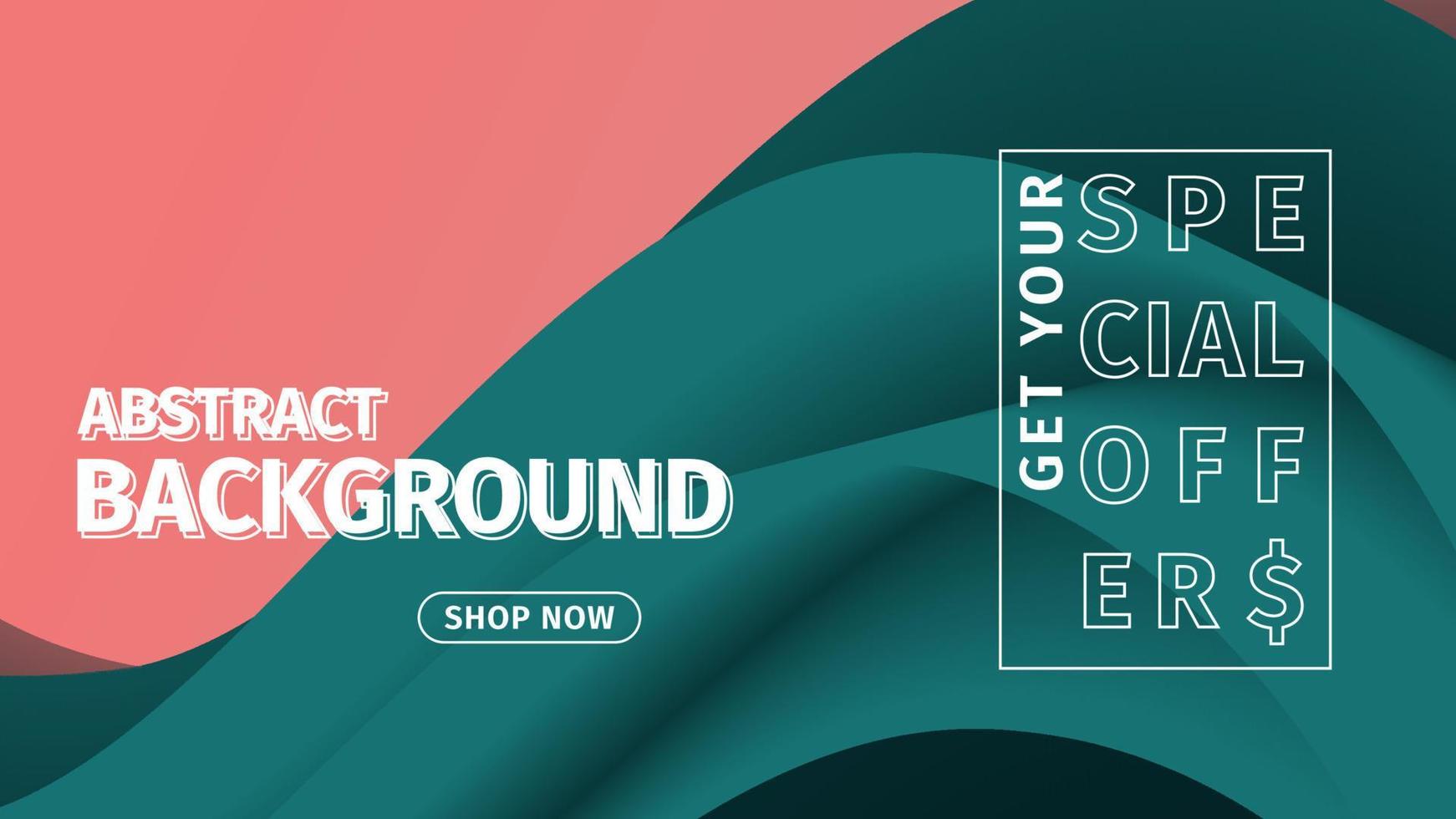 abstract 3d gradient peach and green popular vector background design element