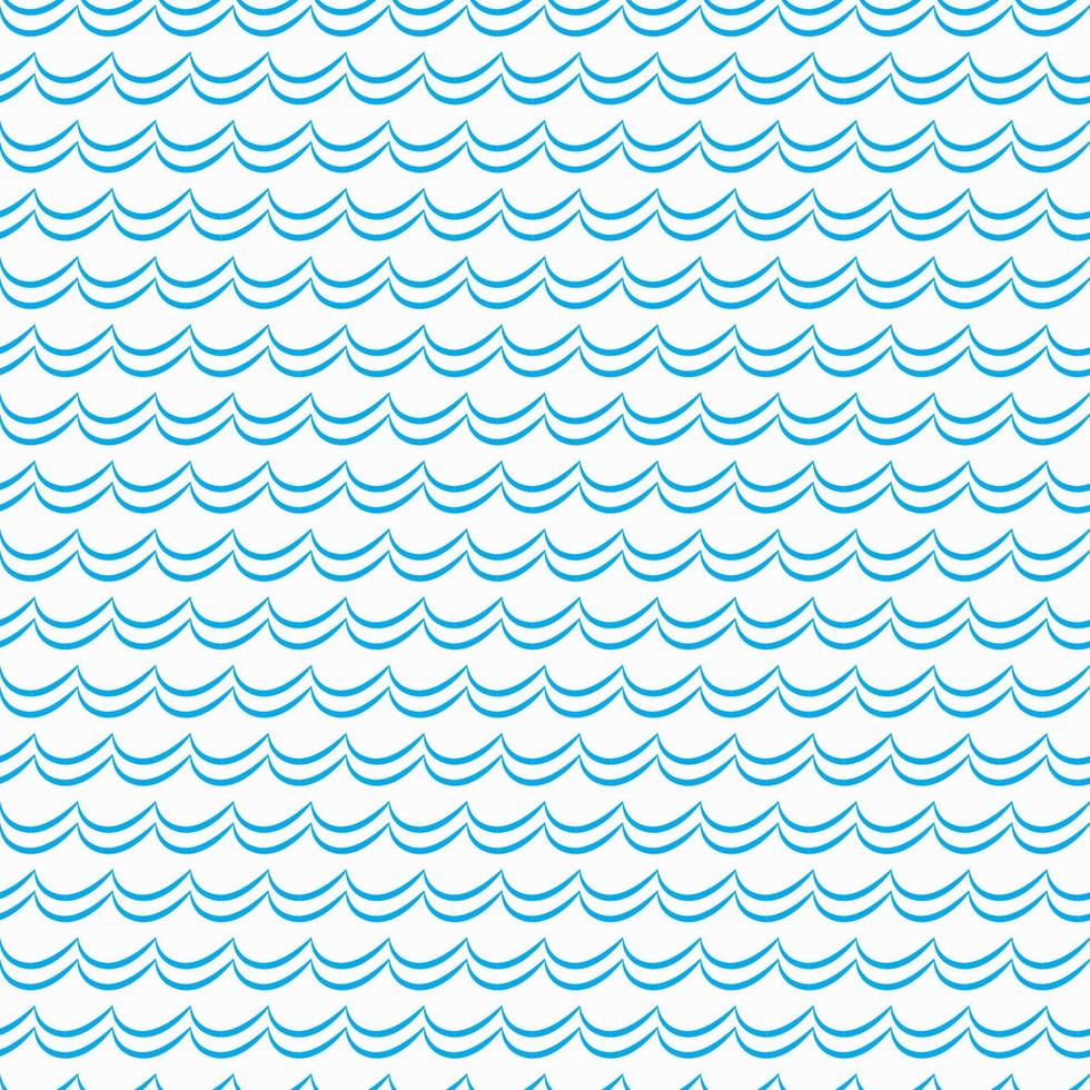 Blue ocean and sea waves seamless pattern vector