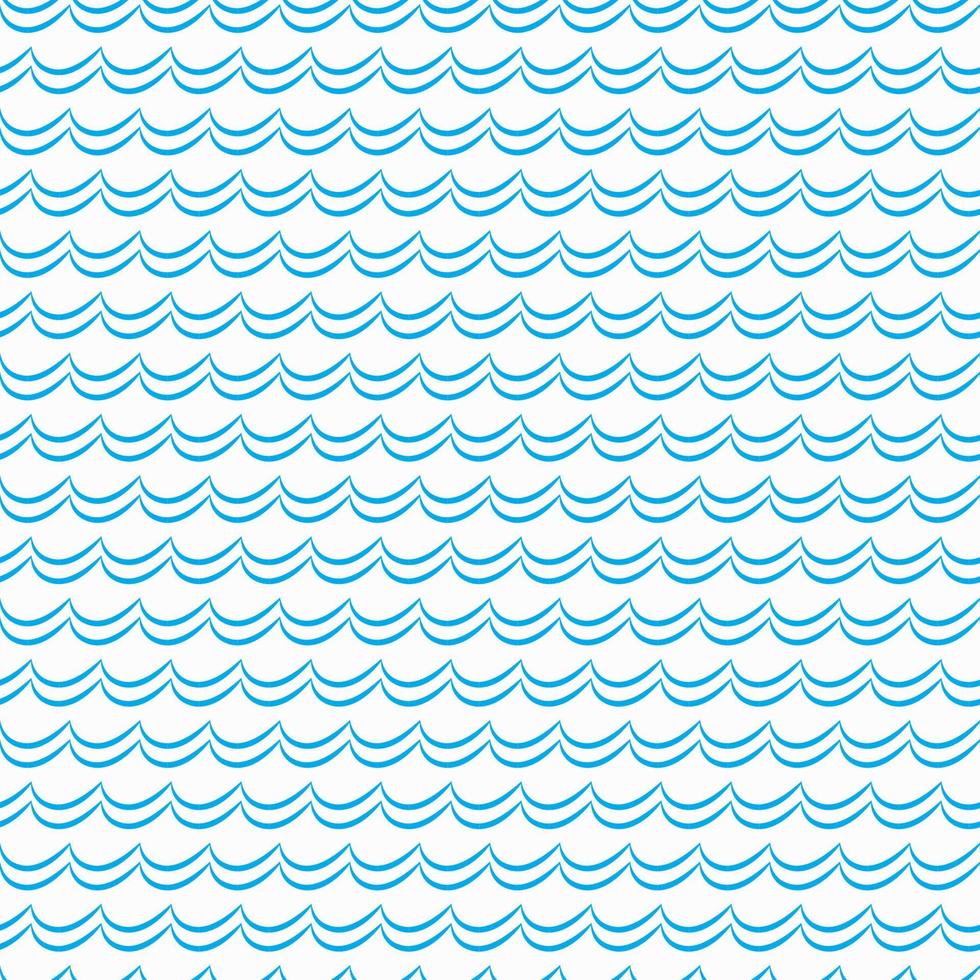 Blue ocean and sea waves seamless pattern vector