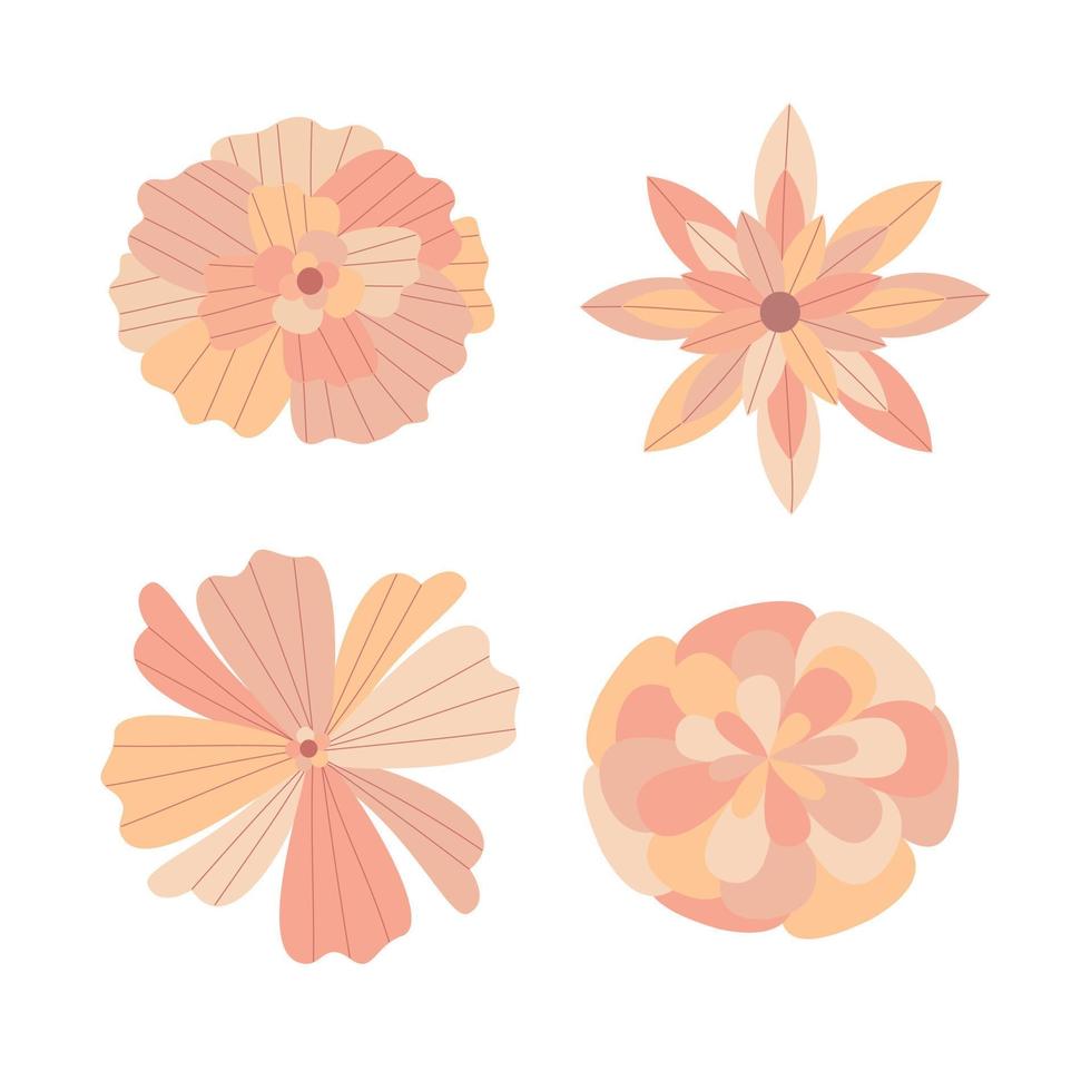 conjunto de flor en pastel ilustración vector