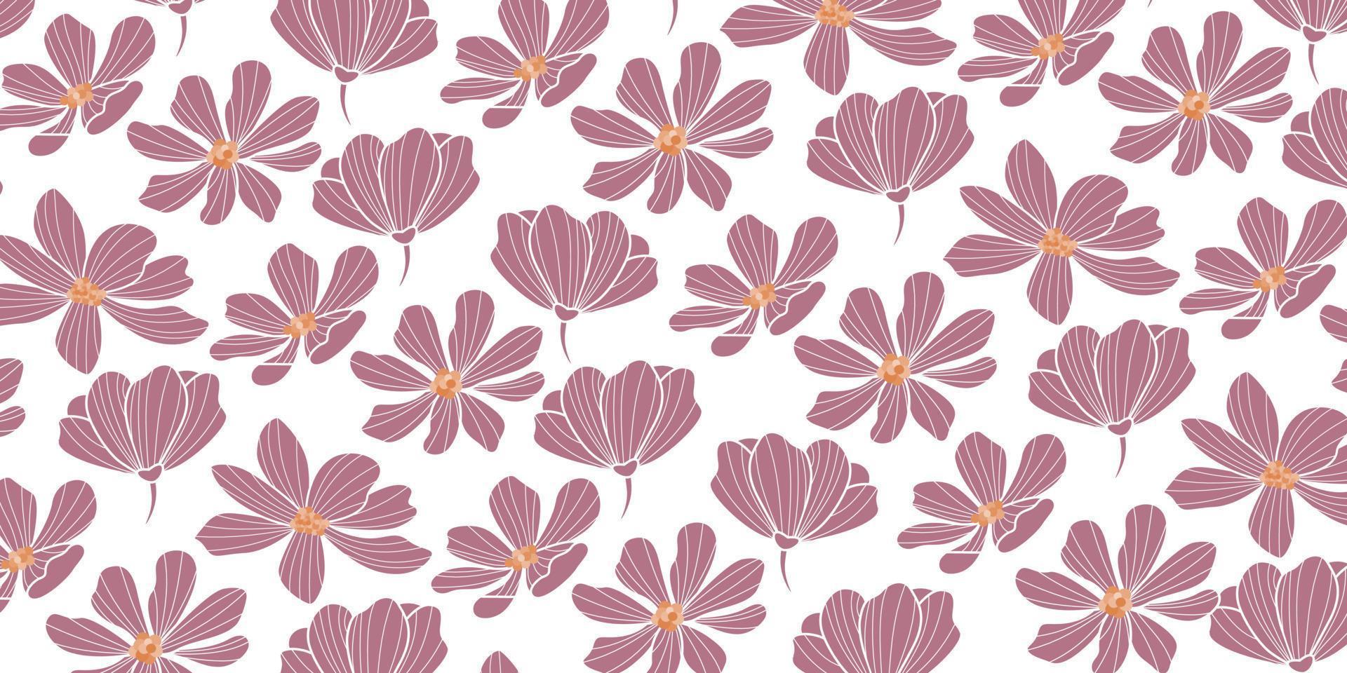 Floral pattern background in art deco style. Classic and minimalist wallpaper design vector