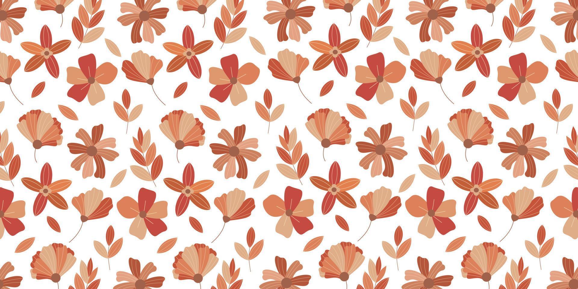 Abstract floral pattern background in vintage design vector