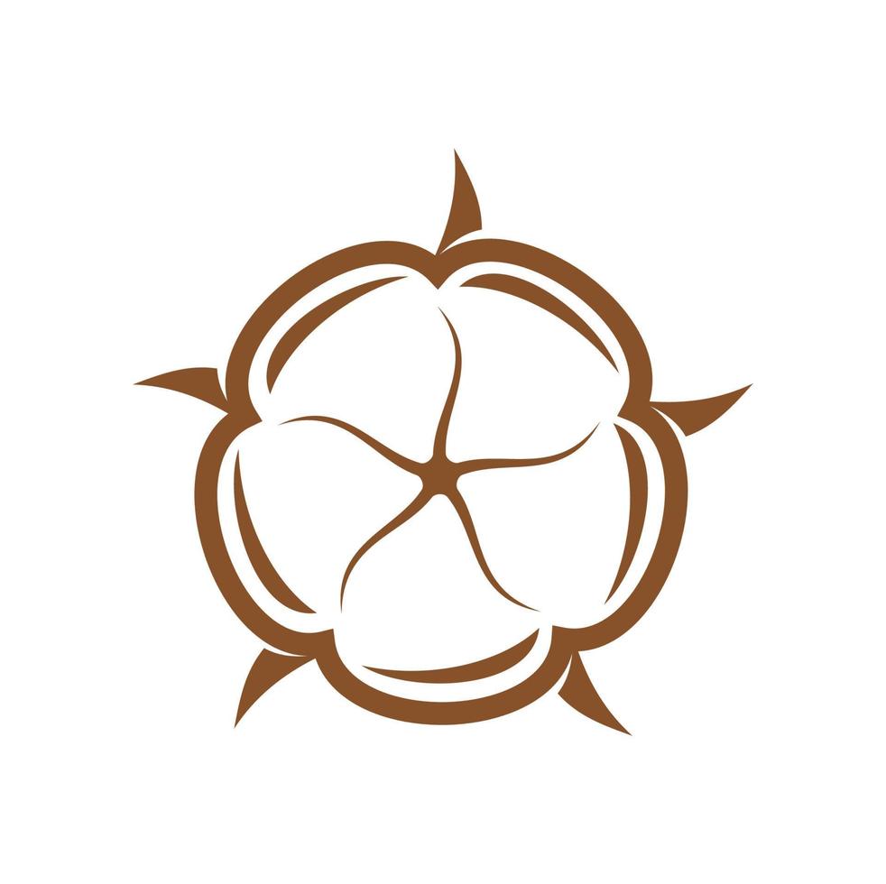 Cotton flower icon, organic symbol for soft fabric vector