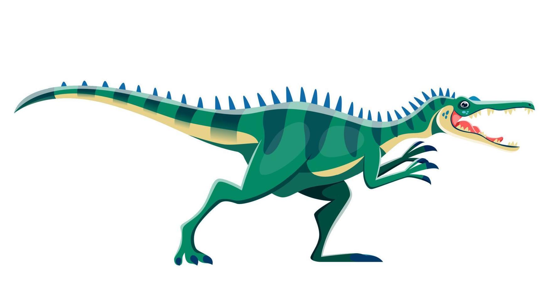 Cartoon Baryonyx carnivore dinosaur cute character vector