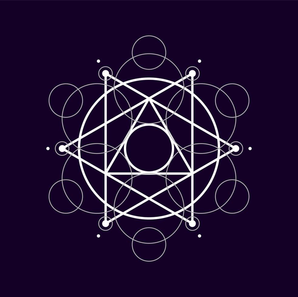 Mystical sacred sign isolate magic geometric shape vector