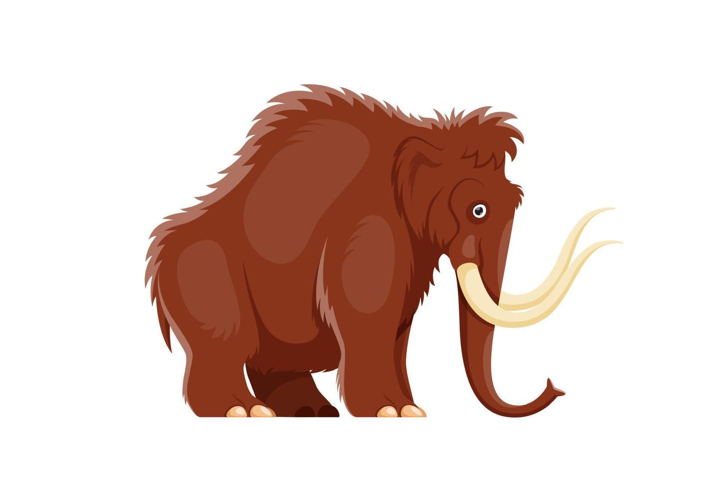 Cartoon mammoth, extinct animal character vector