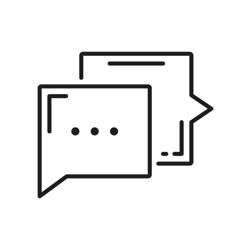 Memo chatbox bubble, outline message box frame vector