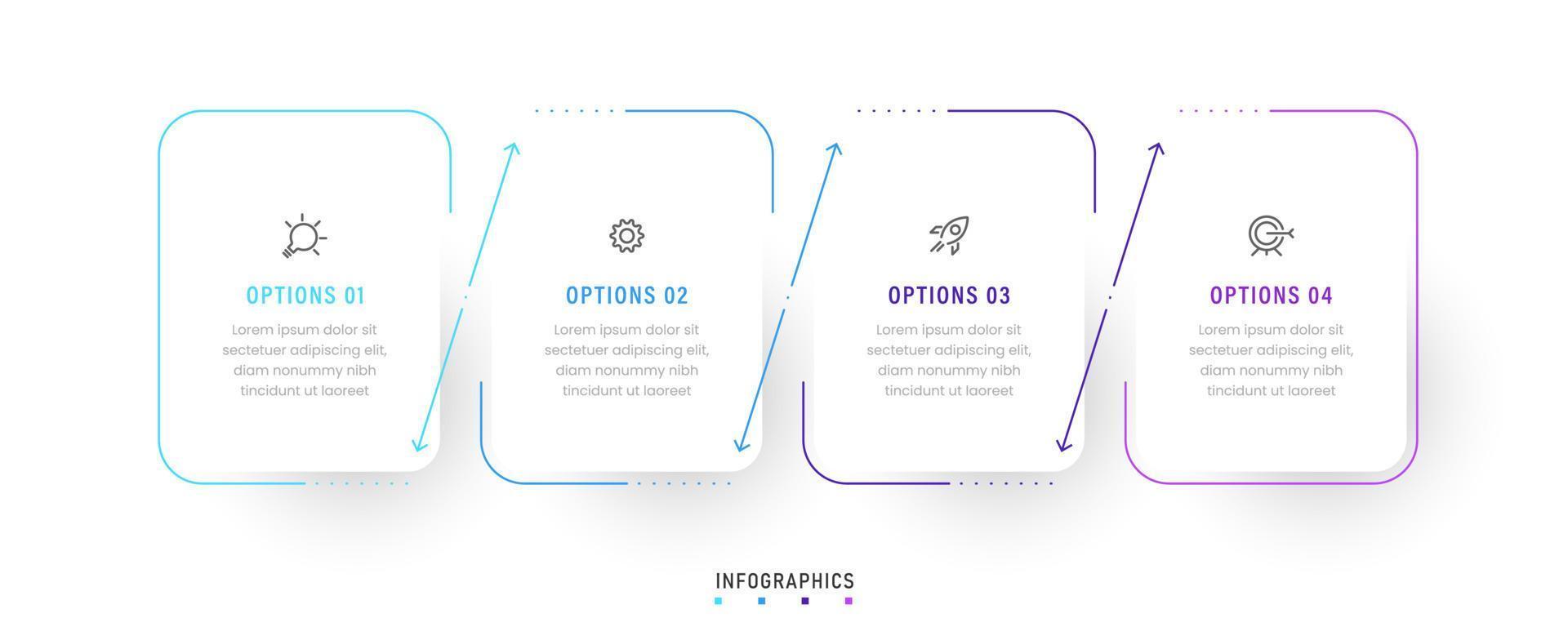 Vector Infographic label design template with icons and 4 options or steps. Can be used for process diagram, presentations, workflow layout, banner, flow chart, info graph.