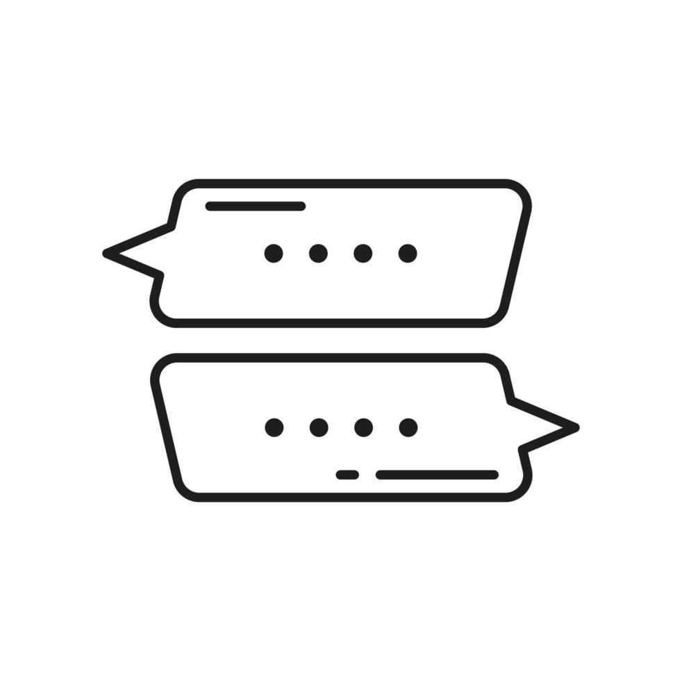 Memo chatbox bubble, outline message box frame vector