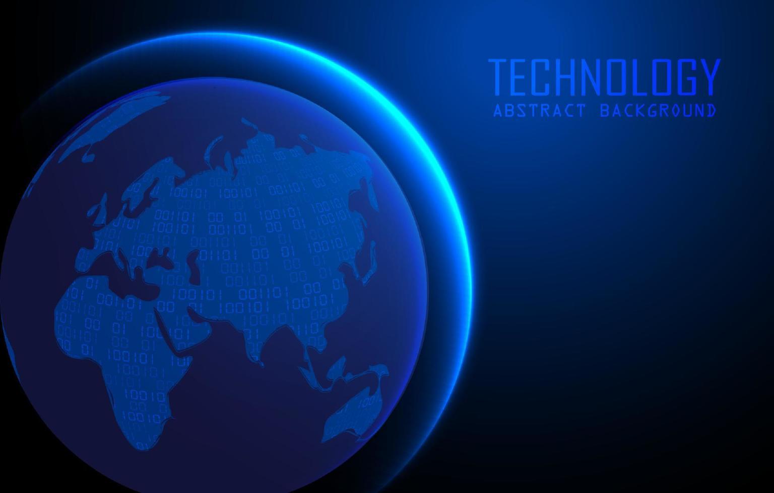 Modern World Map Holograph on Technology Background vector