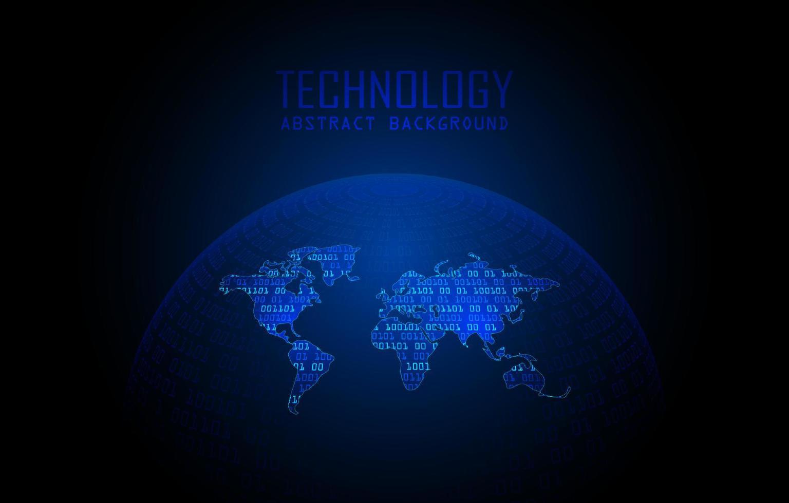 Modern World Map Holograph on Technology Background vector