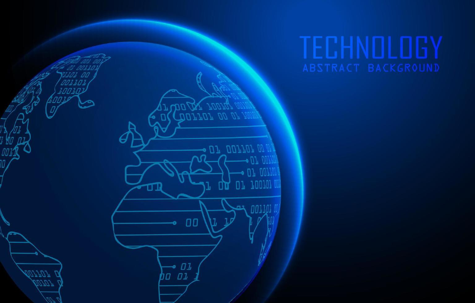 Modern World Map Holograph on Technology Background vector