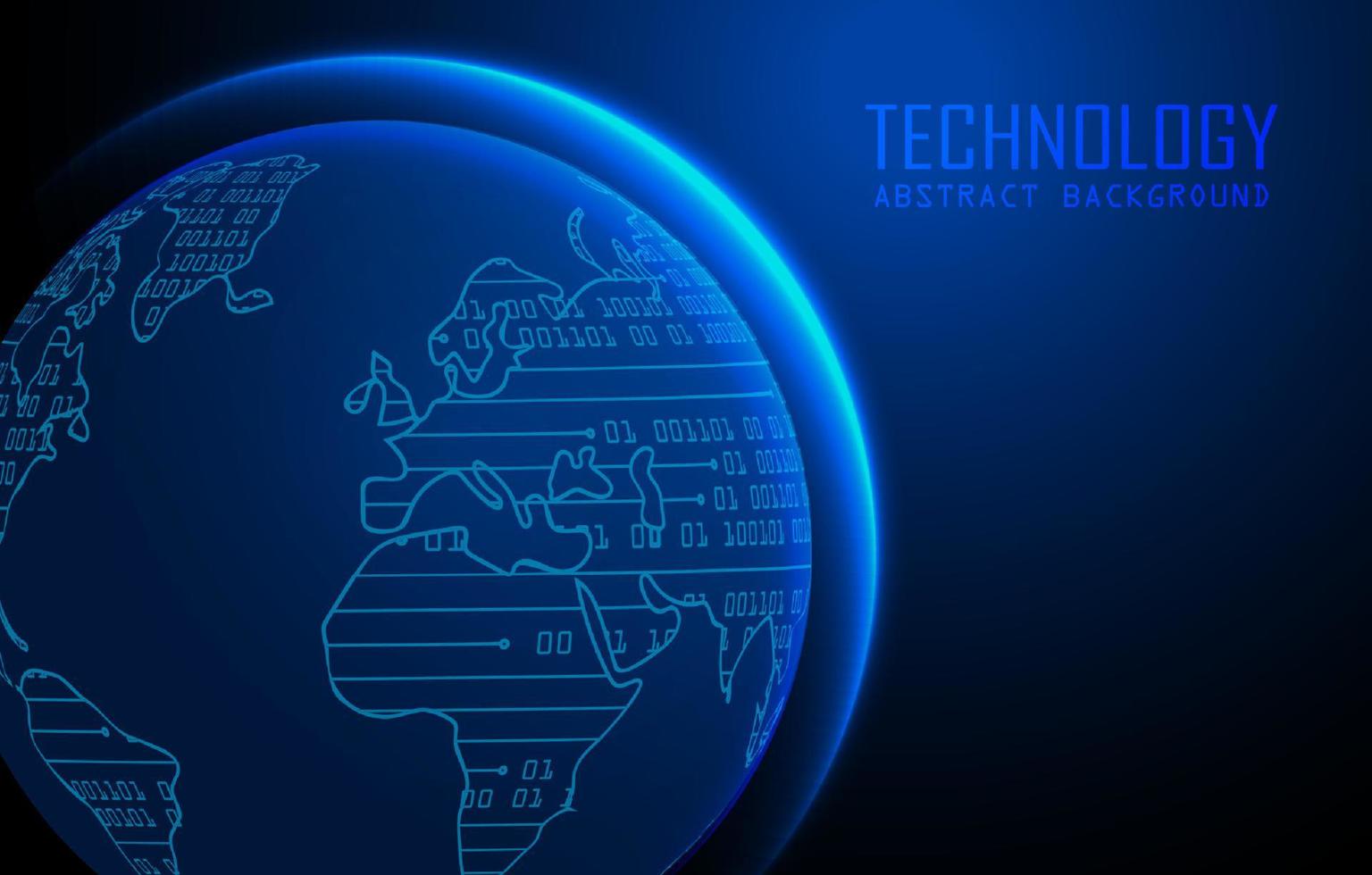 holograma de mapa del mundo moderno sobre fondo de tecnología vector