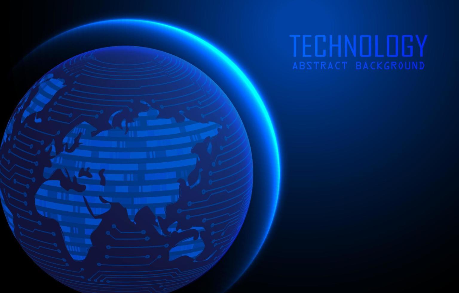 Modern World Map Holograph on Technology Background vector