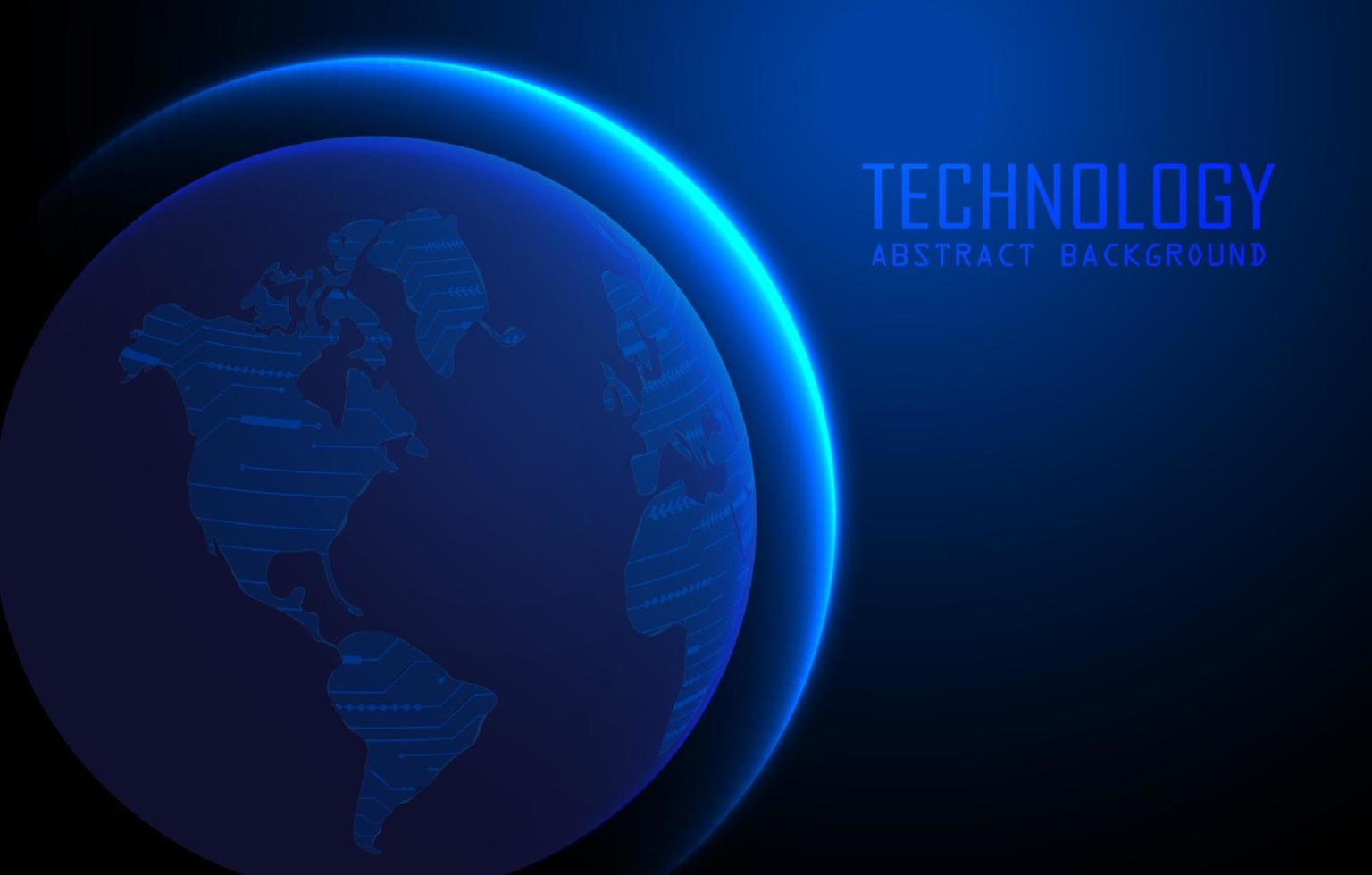 Modern World Map Holograph on Technology Background vector