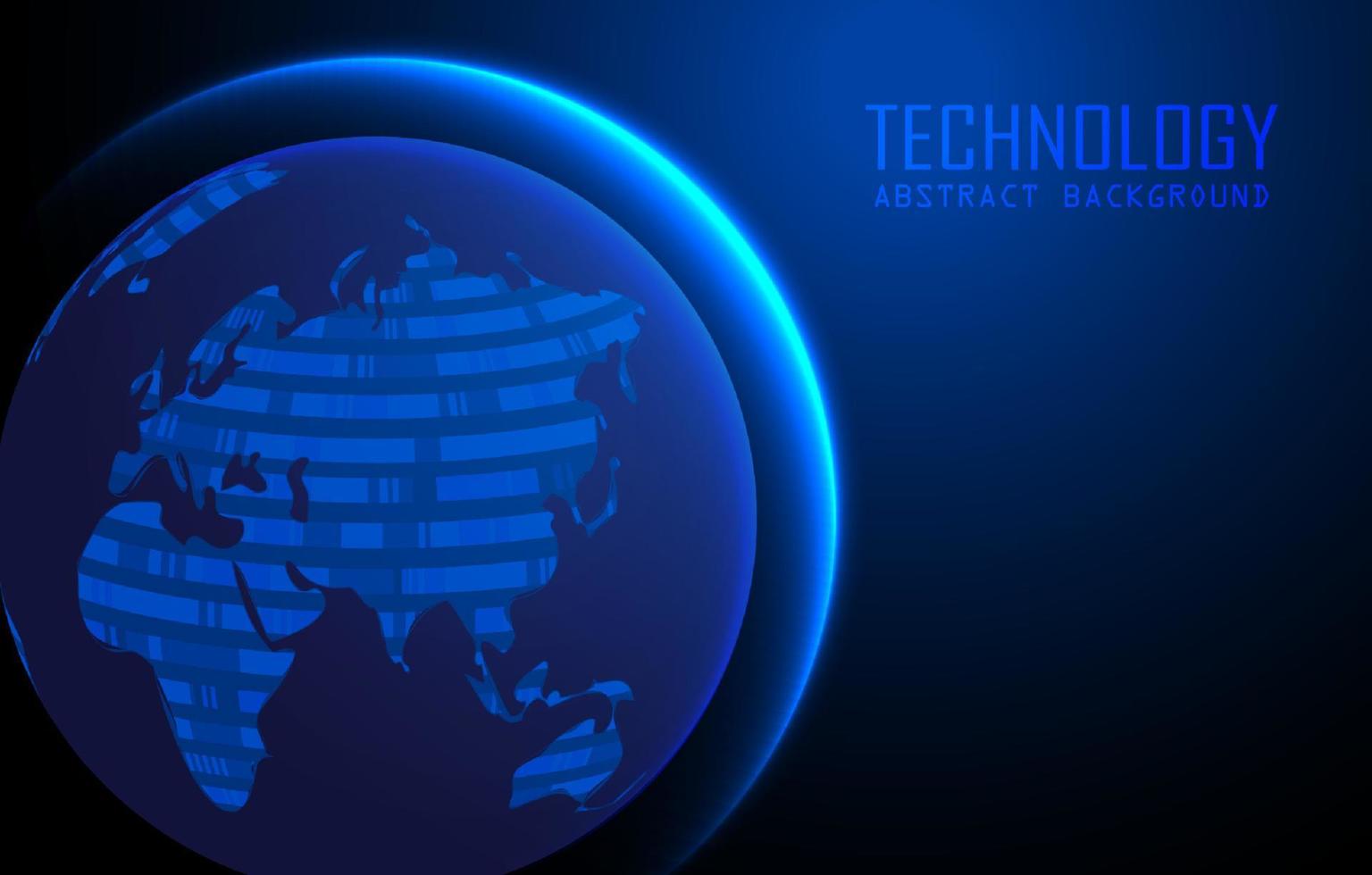 Modern World Map Holograph on Technology Background vector