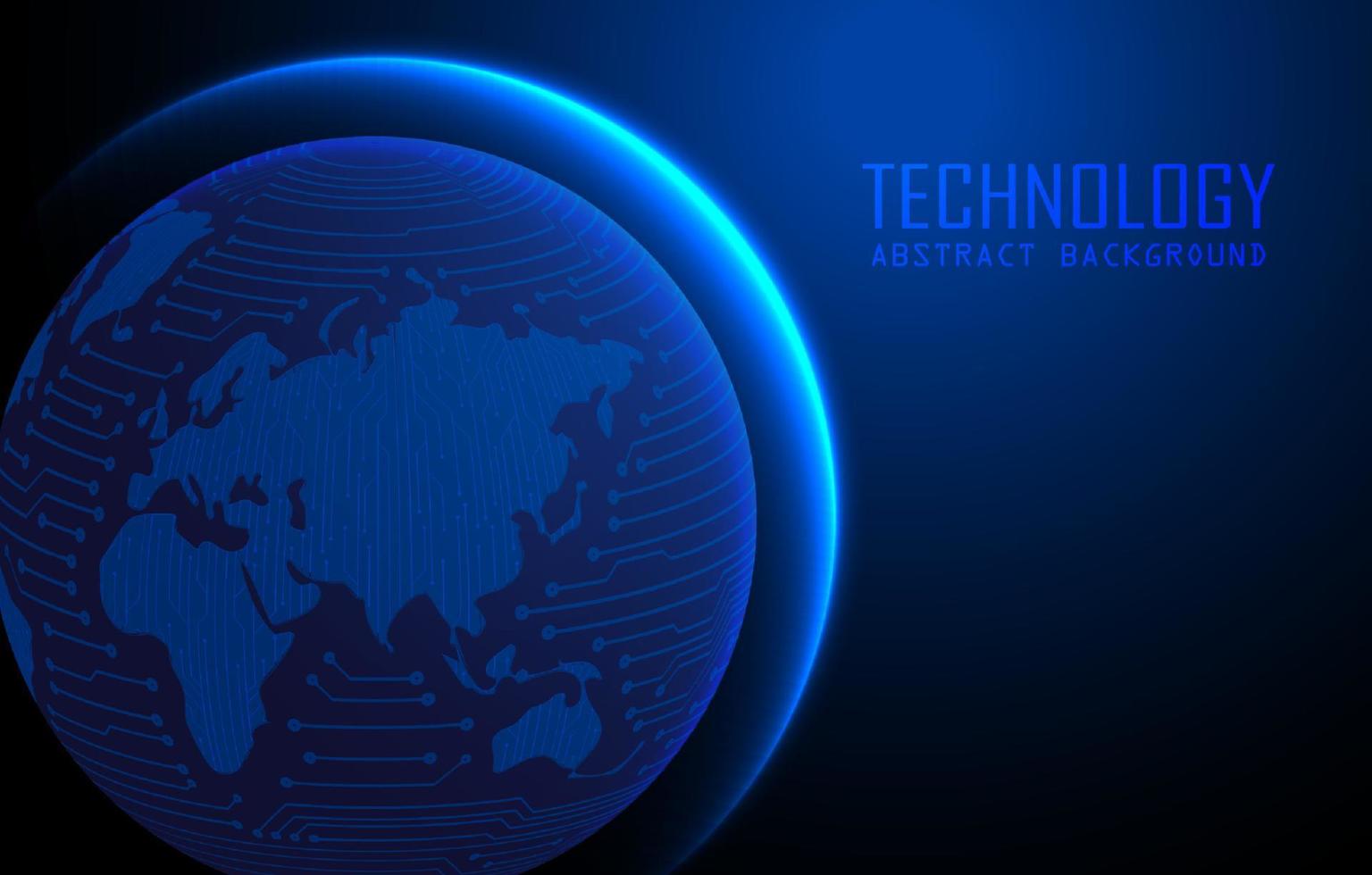 holograma de mapa del mundo moderno sobre fondo de tecnología vector