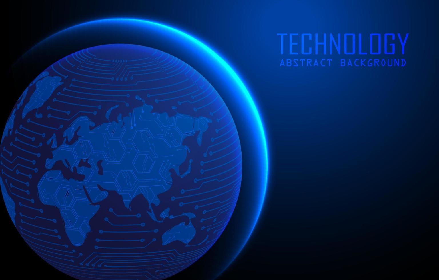 Modern World Map Holograph on Technology Background vector