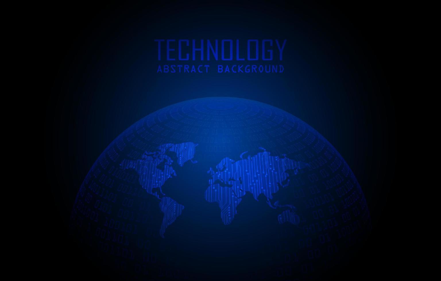 holograma de mapa del mundo moderno sobre fondo de tecnología vector