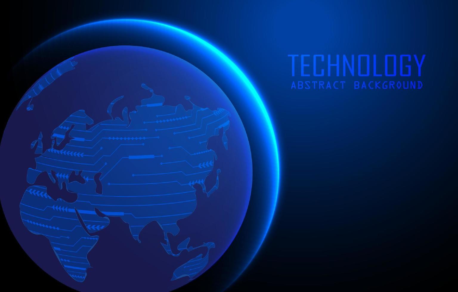 holograma de mapa del mundo moderno sobre fondo de tecnología vector