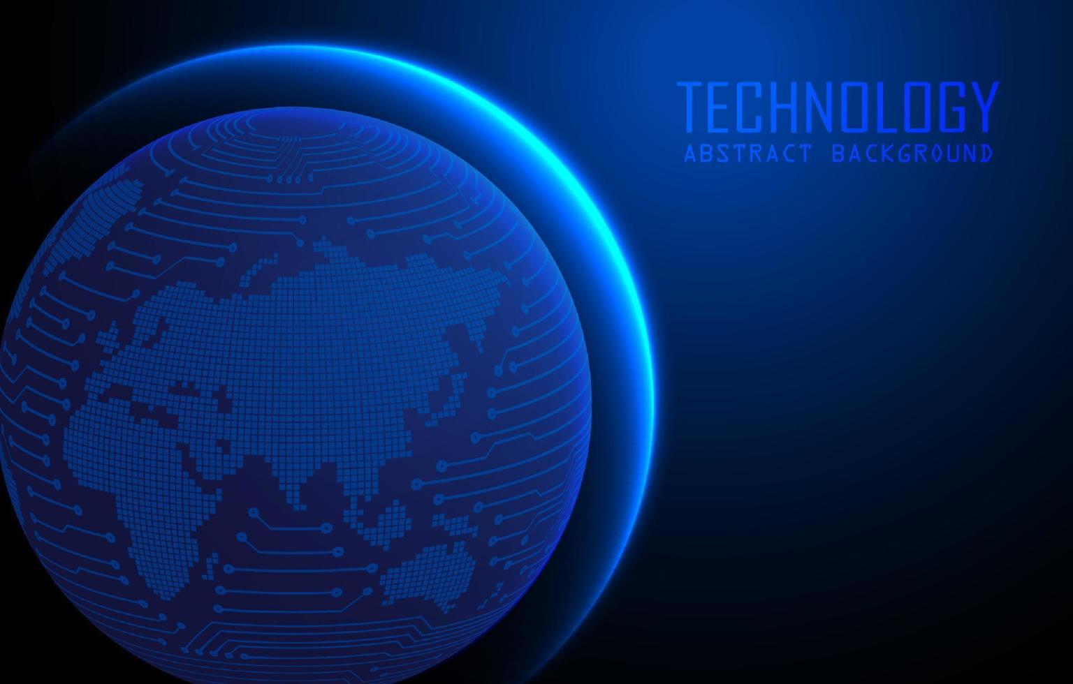 Modern World Map Holograph on Technology Background vector