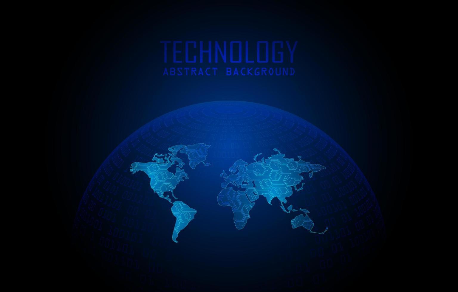 Modern World Map Holograph on Technology Background vector