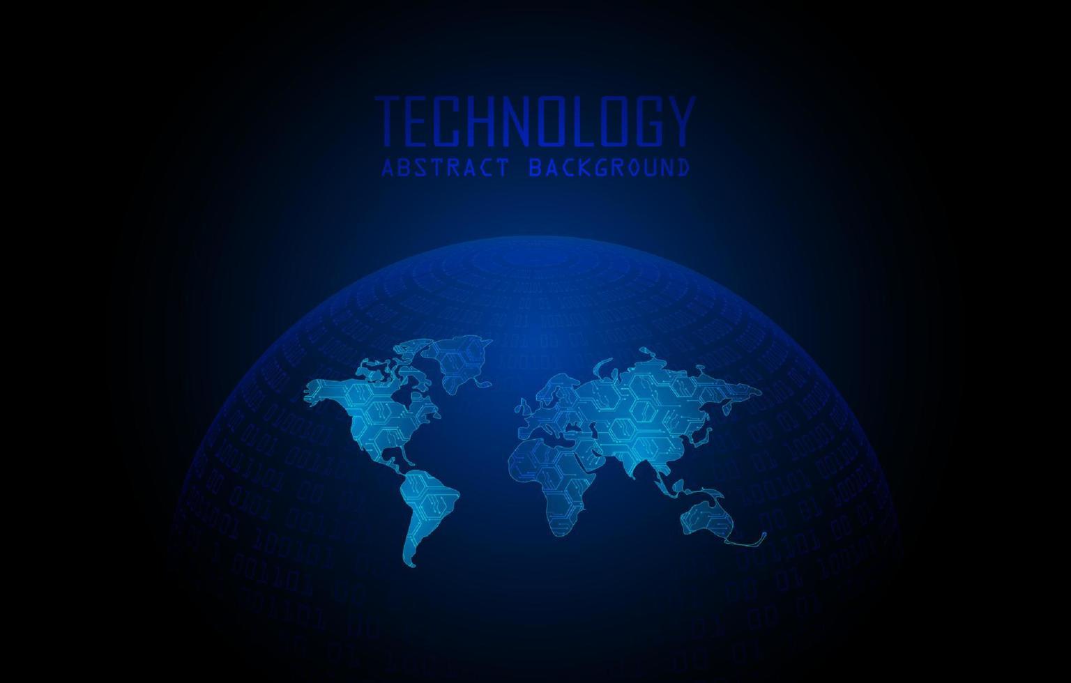 Modern World Map Holograph on Technology Background vector