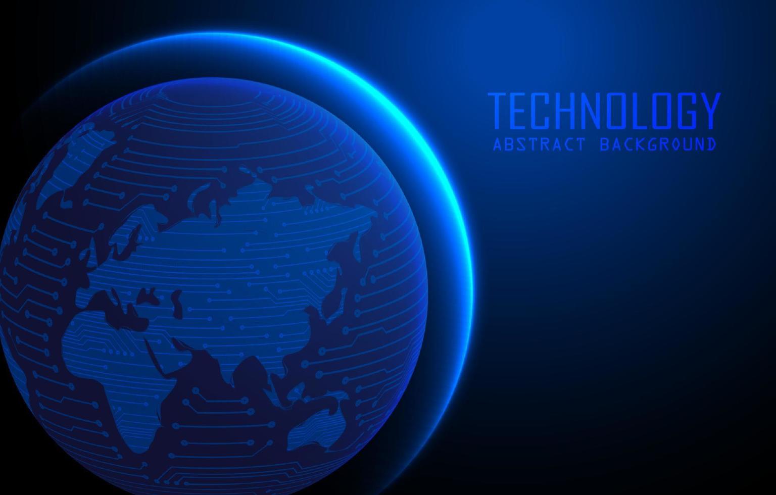 Modern World Map Holograph on Technology Background vector