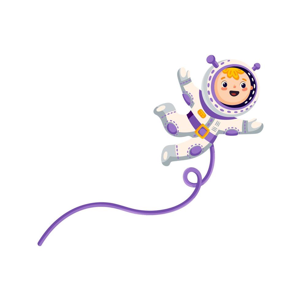 Astronaut cartoon character in outer space vector