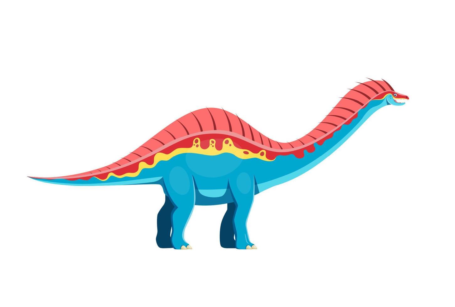 dibujos animados amargasaurio dinosaurio gracioso personaje vector