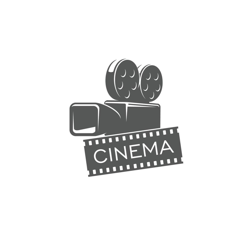 película cine vector emblema con retro vídeo cámara