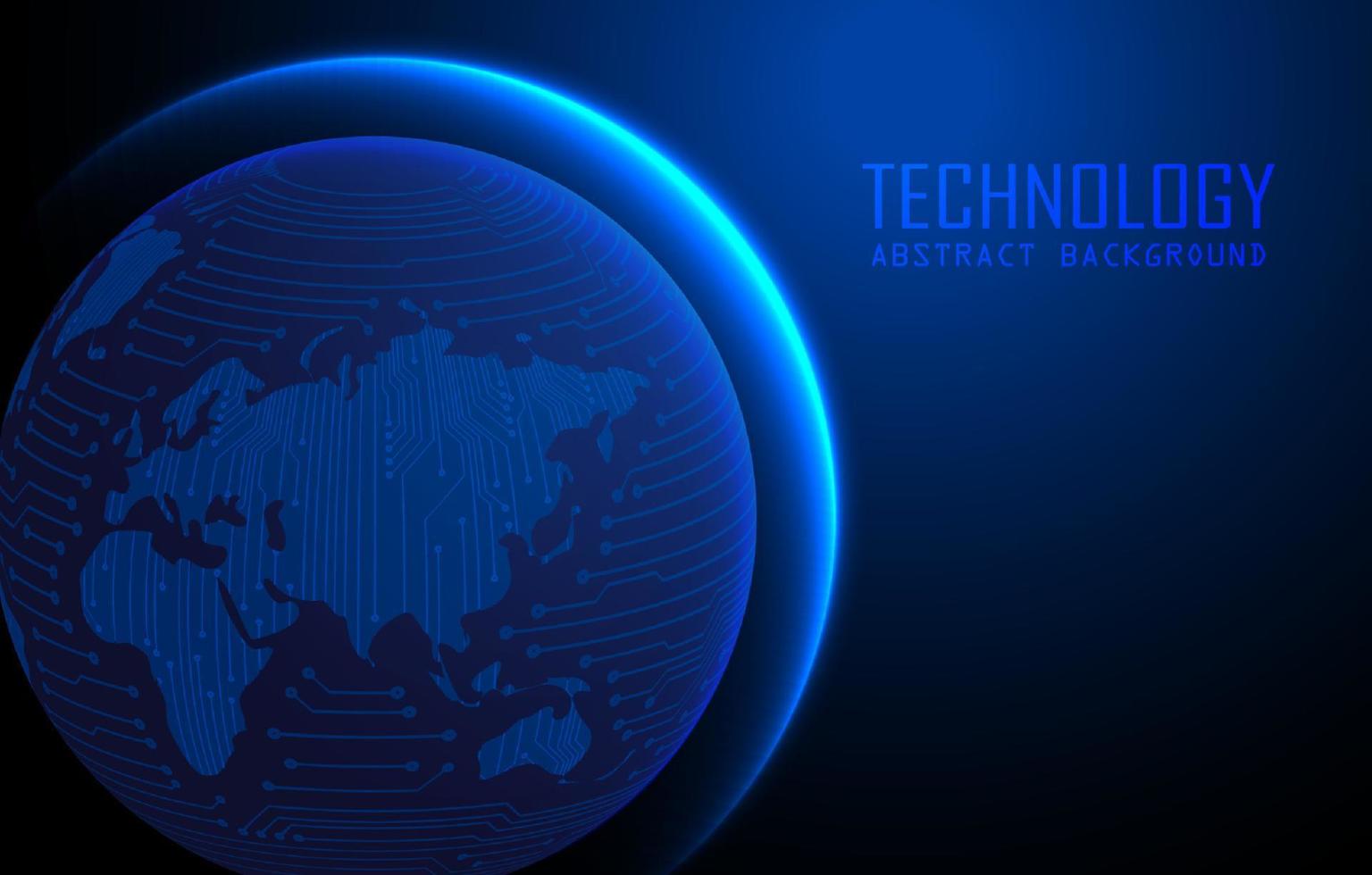 holograma de mapa del mundo moderno sobre fondo de tecnología vector