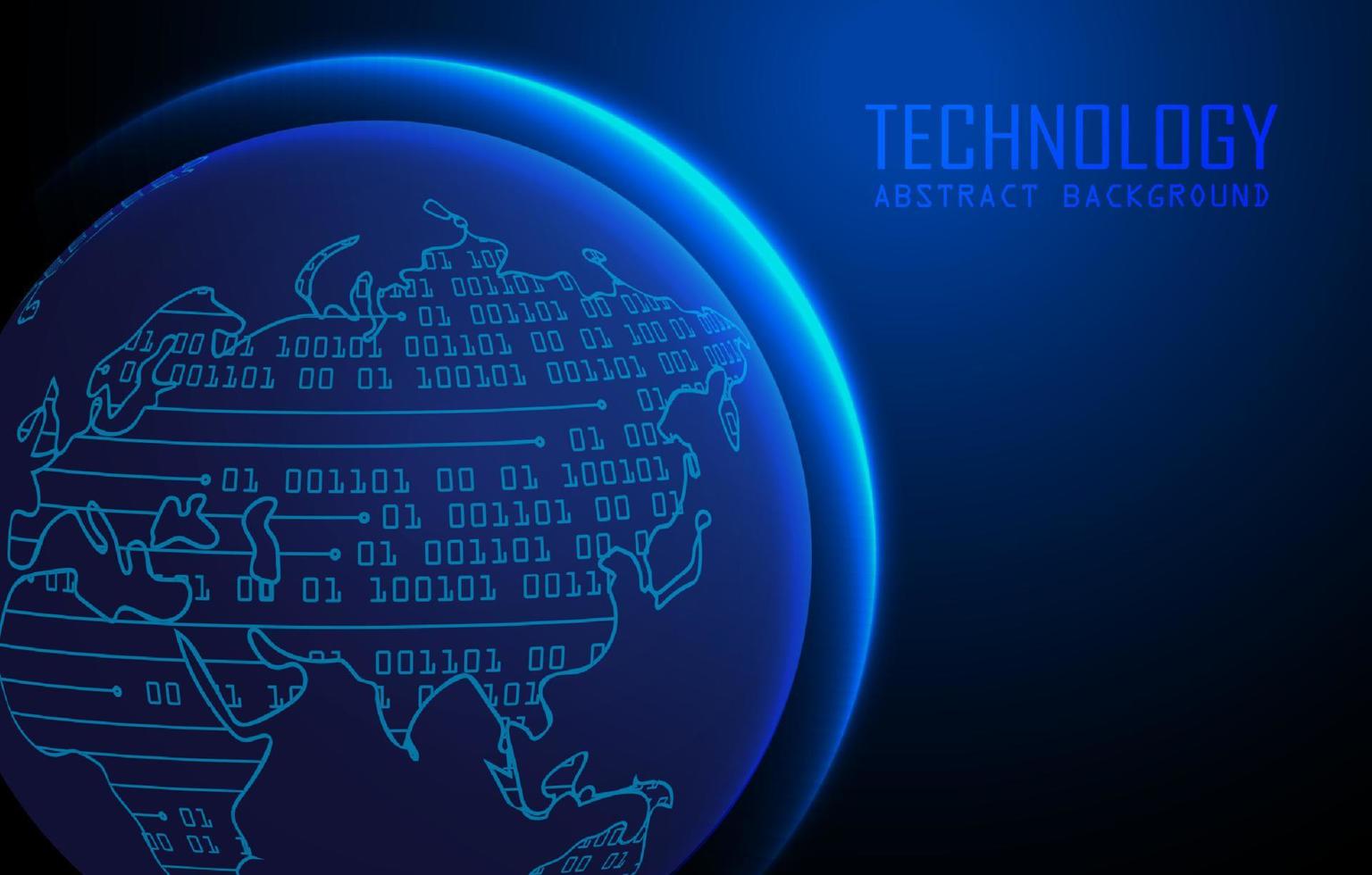 holograma de mapa del mundo moderno sobre fondo de tecnología vector