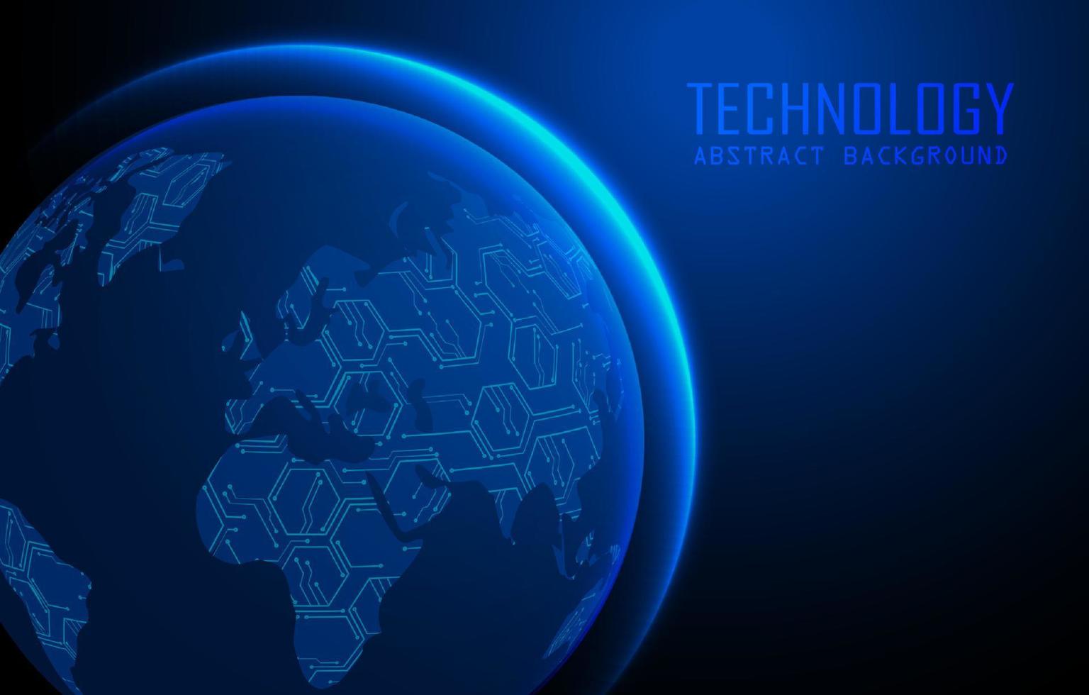 Modern World Map Holograph on Technology Background vector