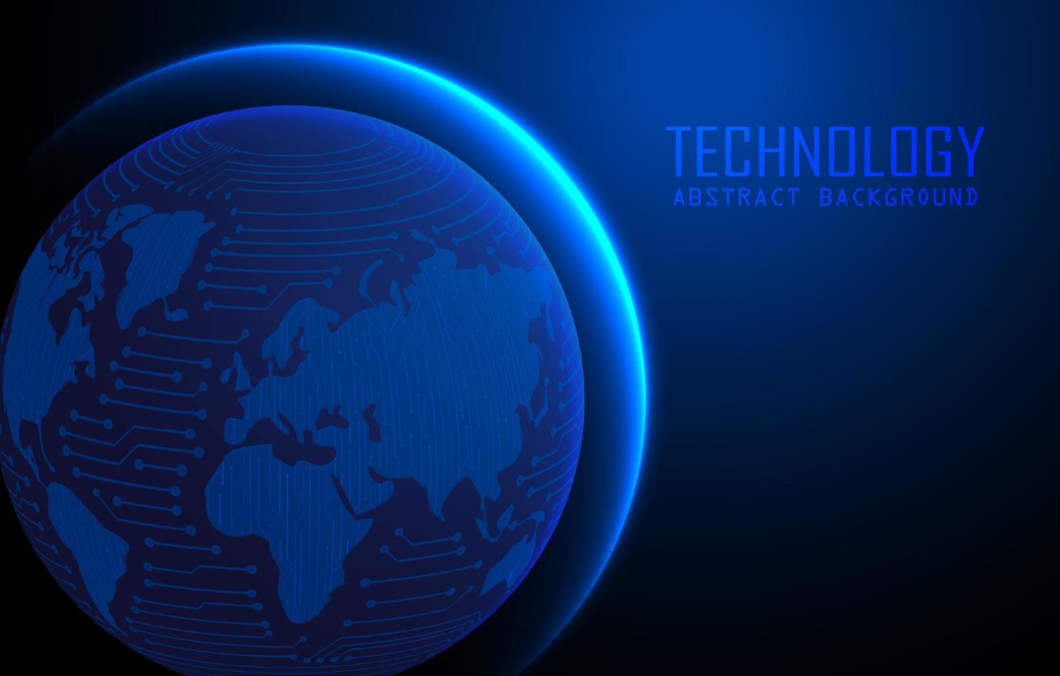 Modern World Map Holograph on Technology Background vector